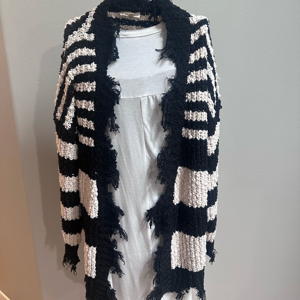 Striped Black and White Women's Sweater
